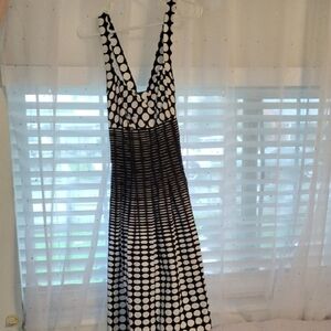 Calvin Klein Woman's Black and White Polka Dot Maxi Dress, Size: 6, NWT